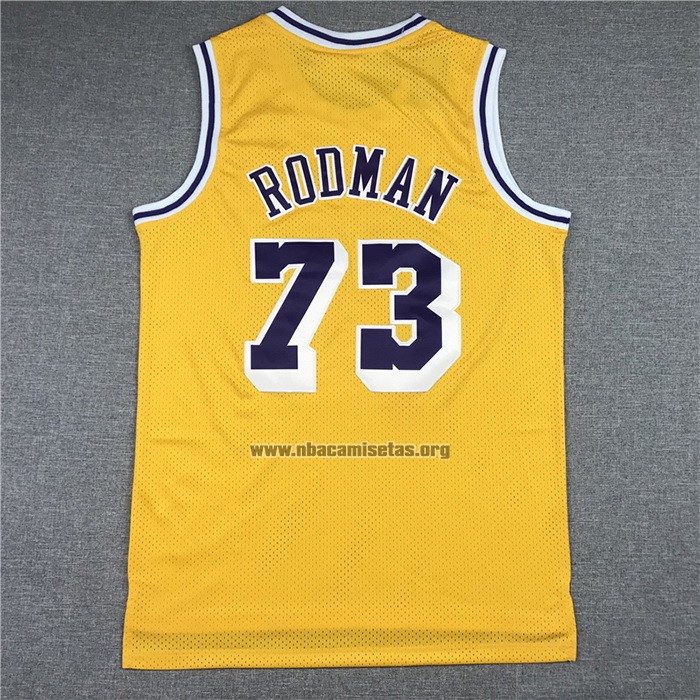 Camiseta Los Angeles Lakers Dennis Rodman NO 73 Mitchell & Ness 1998-99 Amarillo